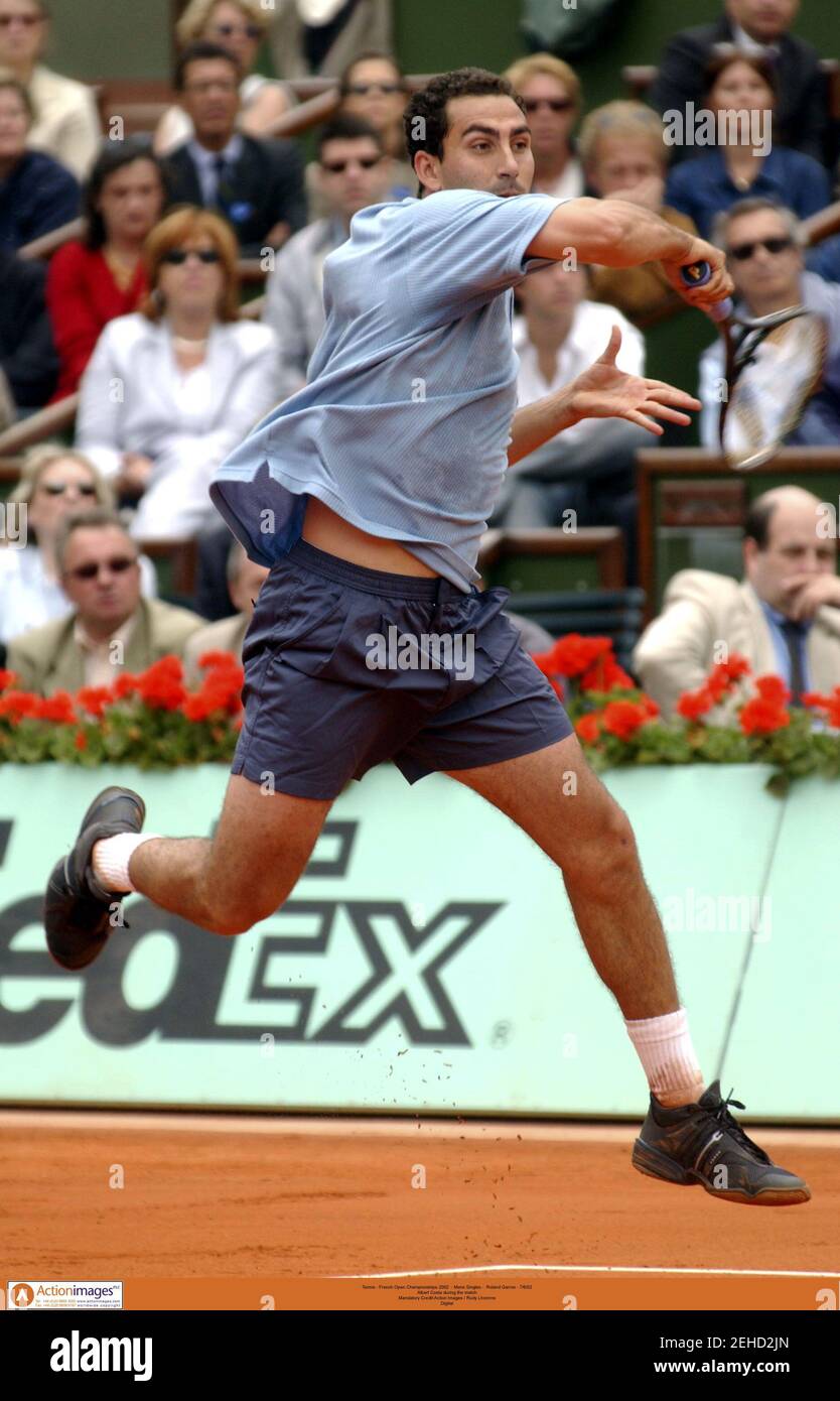 Tennis - French Open Championships 2002 - Mens Singles - Roland Garros -  7/6/02 Albert Costa during the match Mandatory Credit:Action Images / Rudy  Lhomme Digital Stock Photo - Alamy