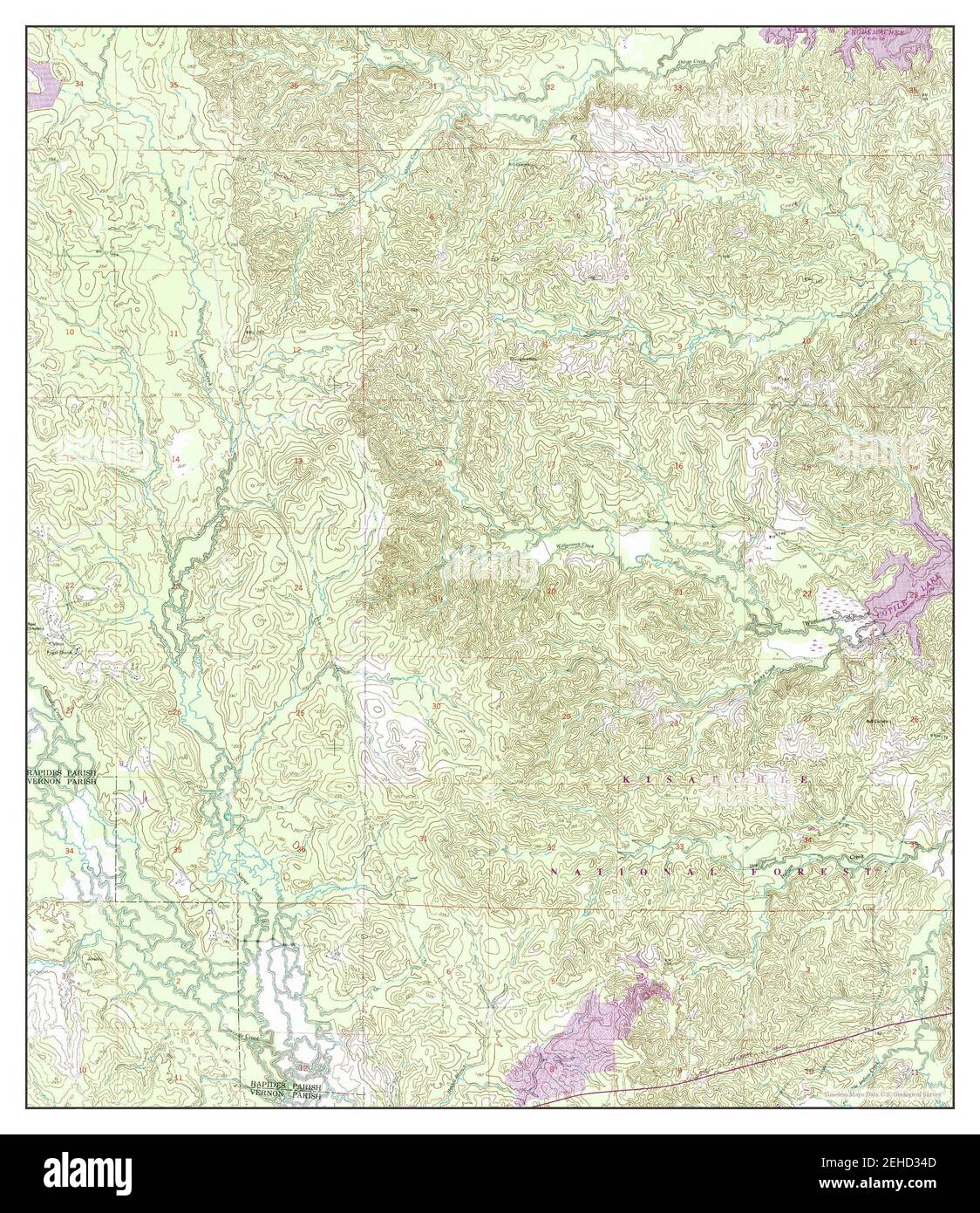 Jericho, Louisiana, map 1954, 124000, United States of America by