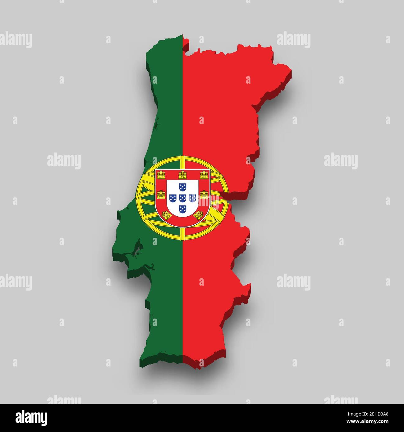 Sticker 3D Map of Portugal 