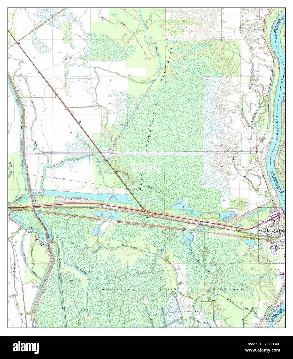 Krotz Springs, Louisiana, map 1968, 124000, United States of America