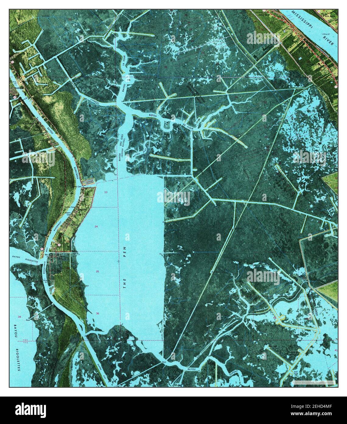 Lafitte, Louisiana, map 1973, 124000, United States of America by