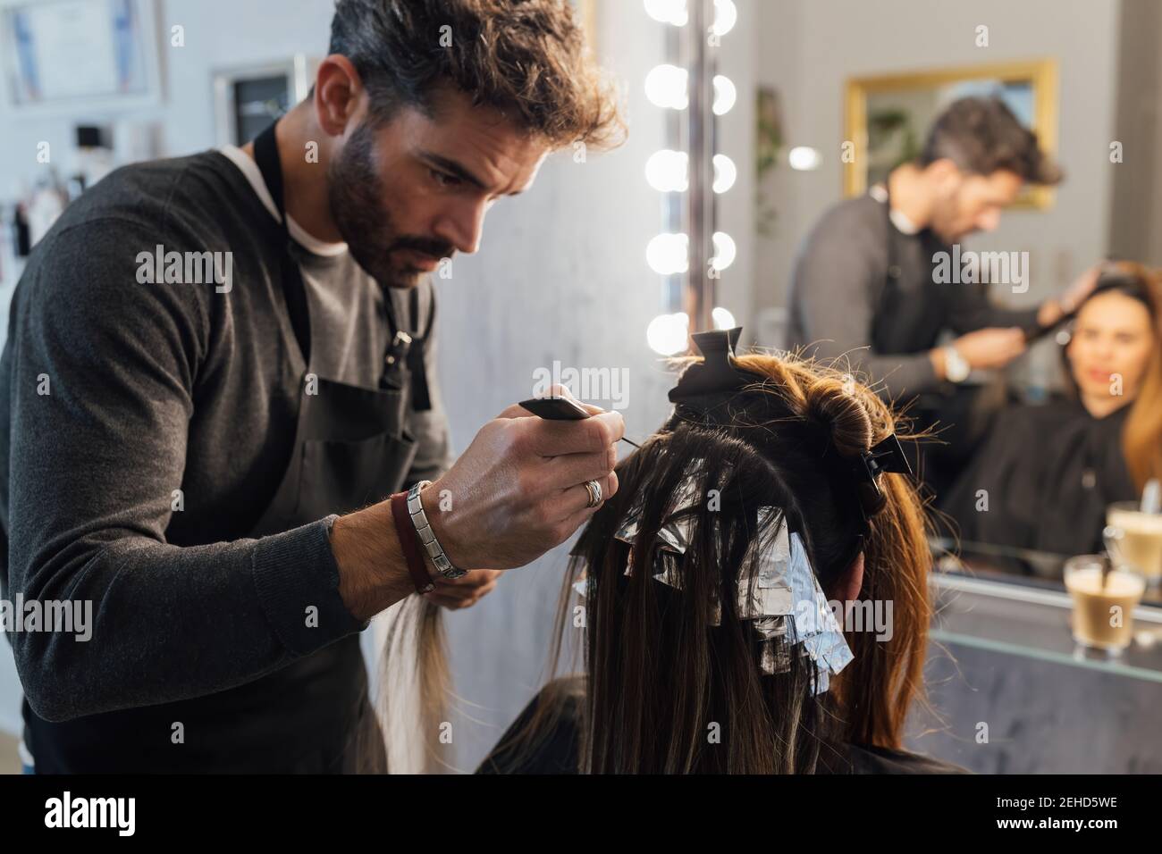 Woman salon foil hi-res stock photography and images - Alamy