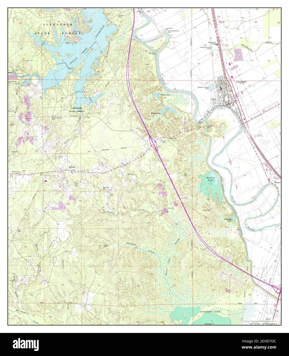Louisiana, map 1972, 124000, United States of America by