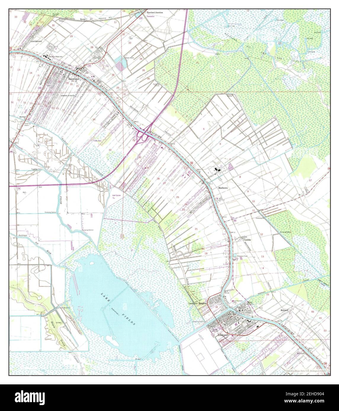 Lockport, Louisiana, map 1963, 124000, United States of America by