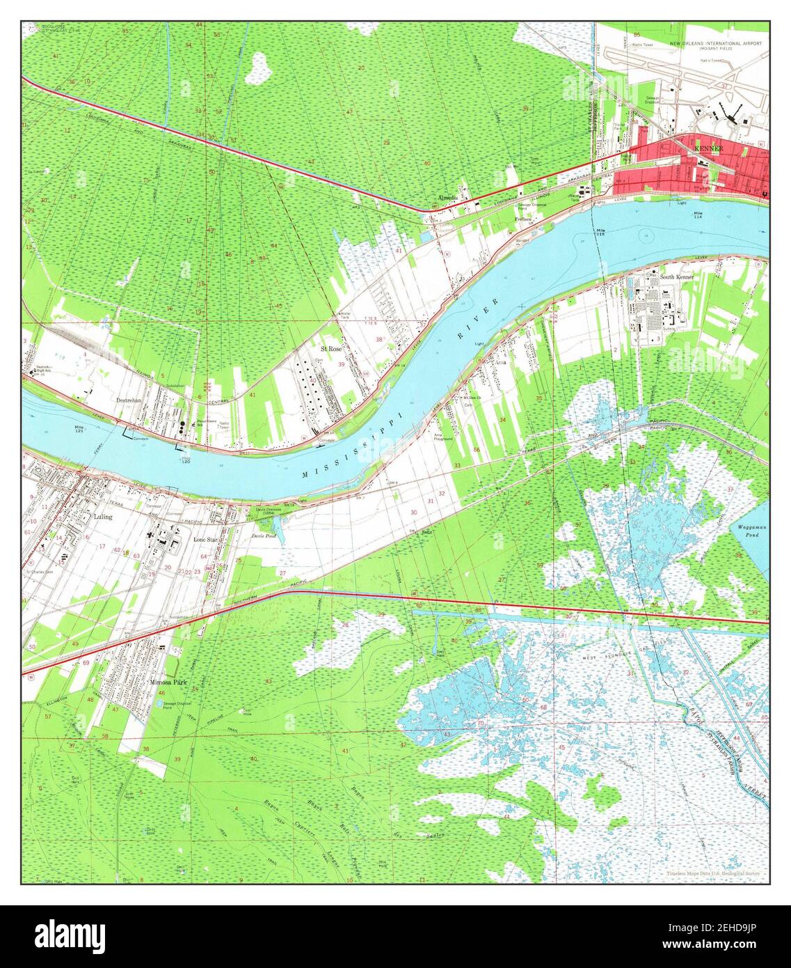 Luling, Louisiana, map 1967, 1:24000, United States of America by 