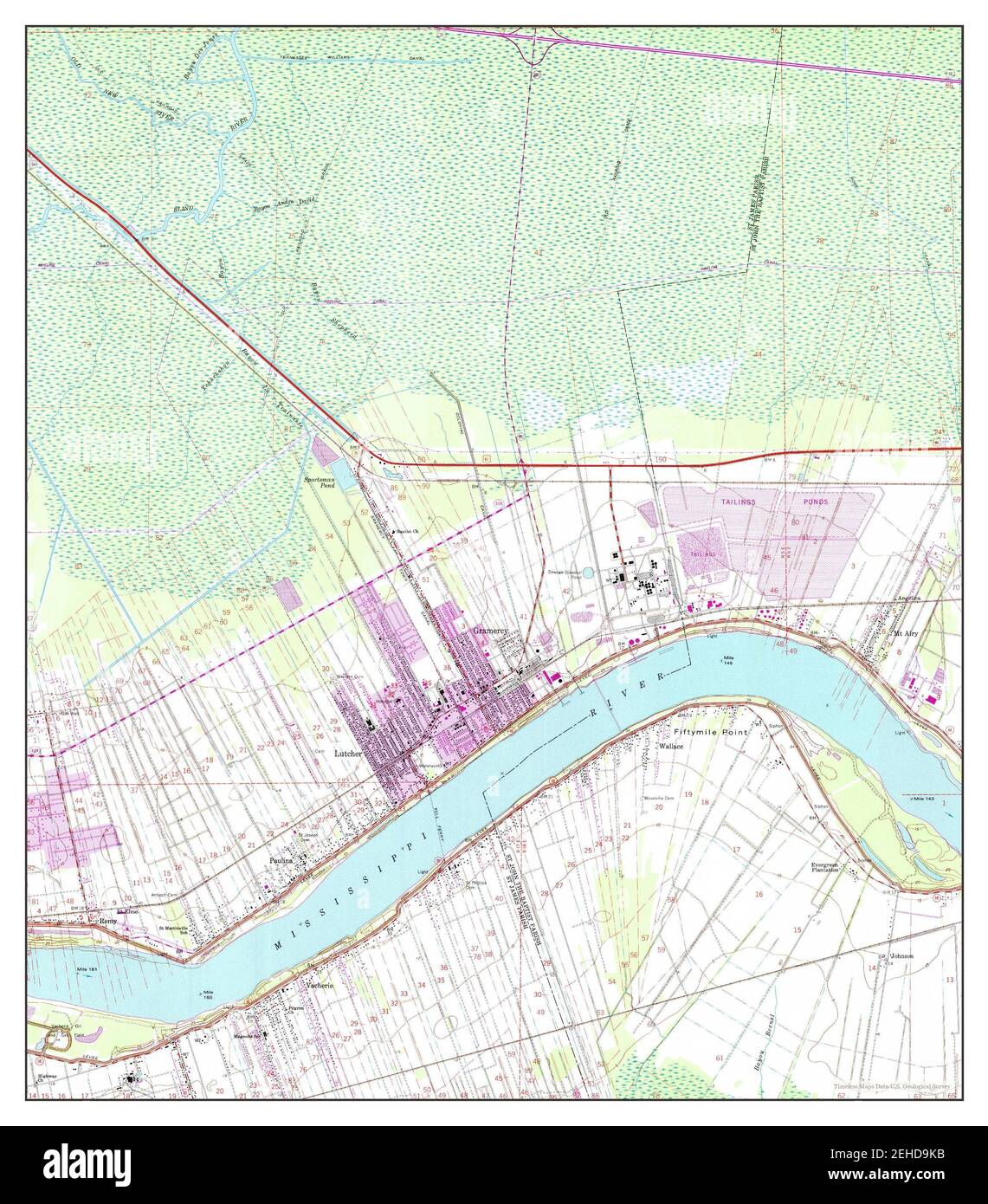Lutcher, Louisiana, map 1962, 124000, United States of America by Timeless Maps, data U.S