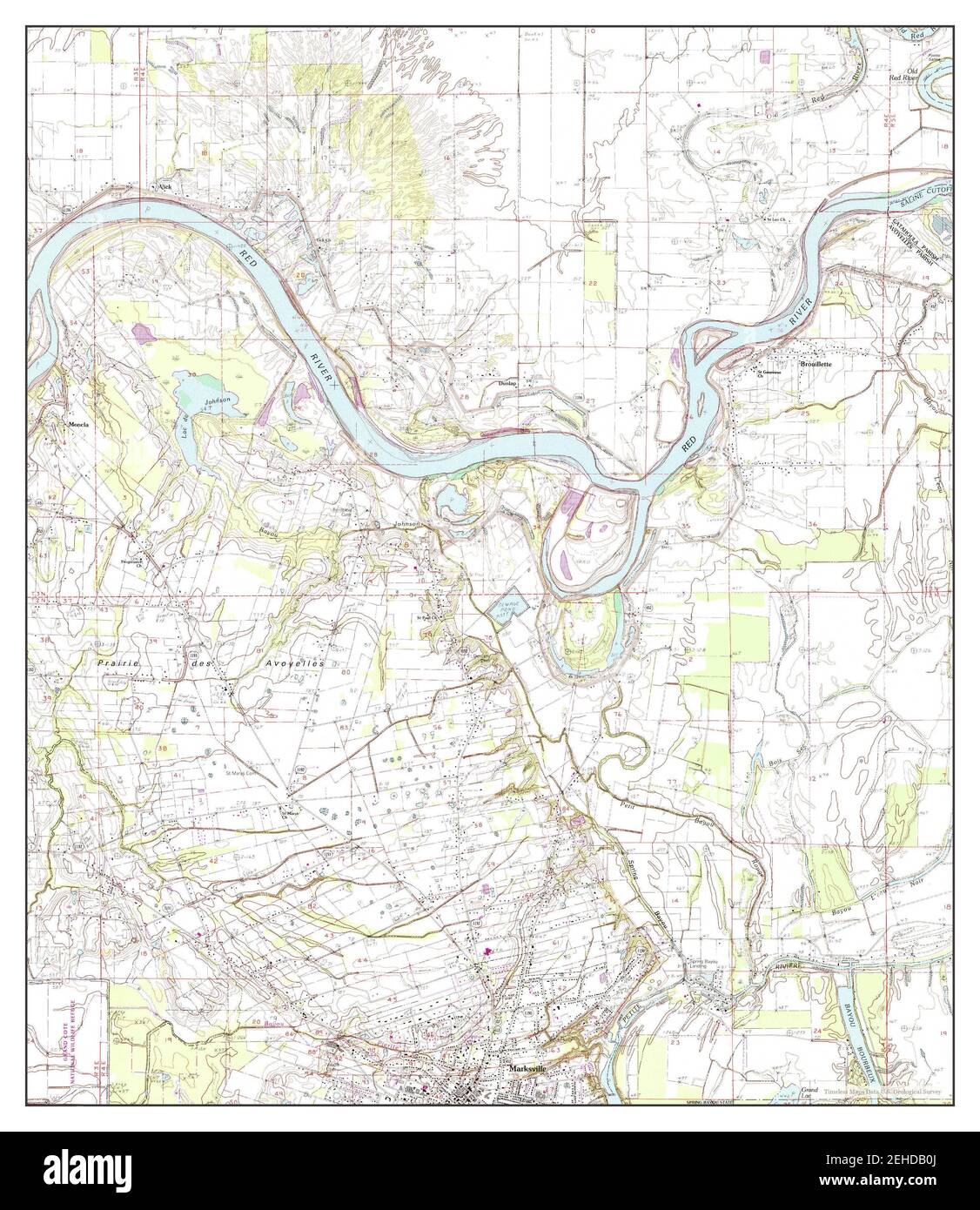 Marksville North, Louisiana, map 1983, 124000, United States of America by Timeless Maps, data