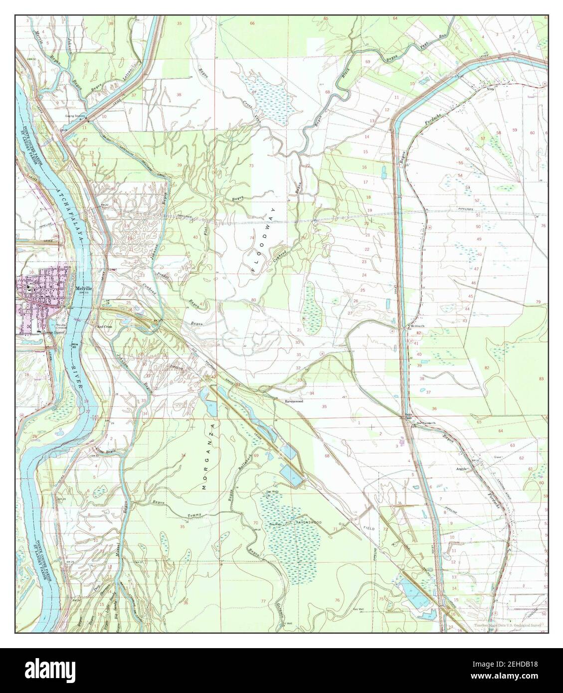 Melville, Louisiana, map 1968, 124000, United States of America by