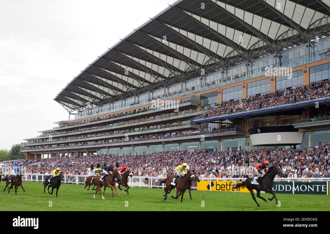 Horse Racing - King George VI & Queen Elizabeth Meeting - Ascot Racecourse - 27/7/13  Yeager ridden by Jimmy Quinn leads the field home to win the 14.40; The Deloitte Handicap Stakes  Mandatory Credit: Action Images / Julian Herbert  Livepic Stock Photo