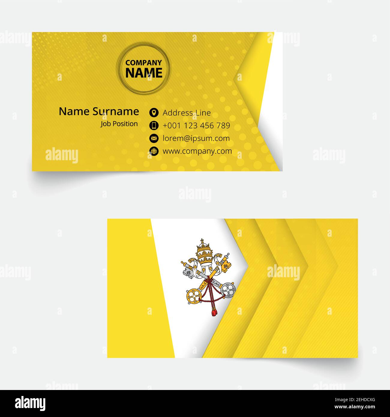 Vatican City Flag Business Card Standard Size 90x50 Mm Business Card Template With Bleed Under The Clipping Mask Stock Vector Image Art Alamy