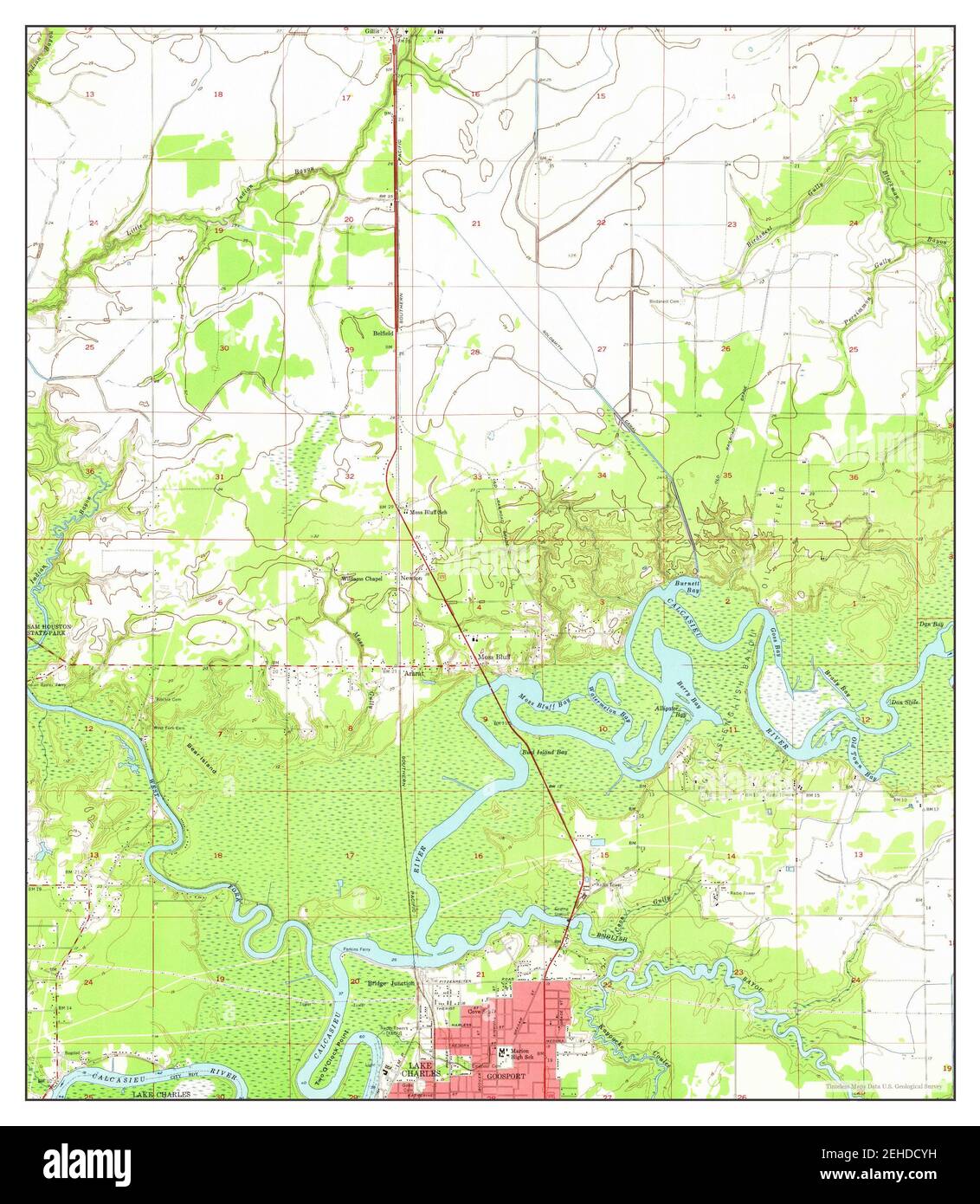 Moss Bluff La Map Moss Bluff, Louisiana, Map 1955, 1:24000, United States Of America By  Timeless Maps, Data U.s. Geological Survey Stock Photo - Alamy