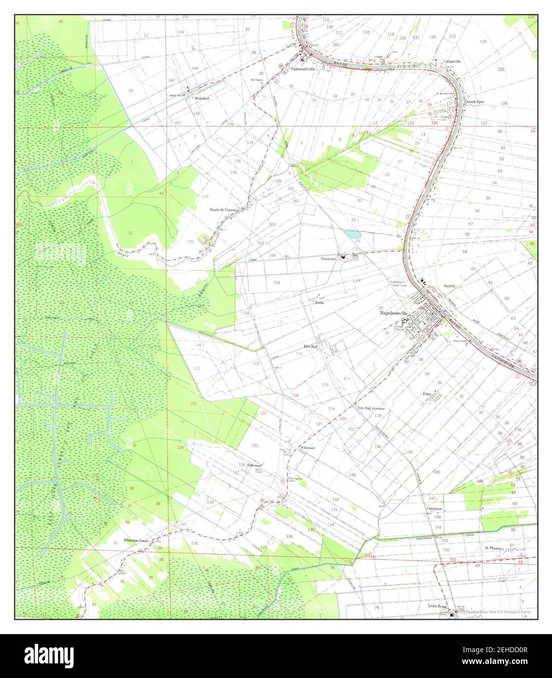 Napoleonville, Louisiana, map 1965, 124000, United States of America