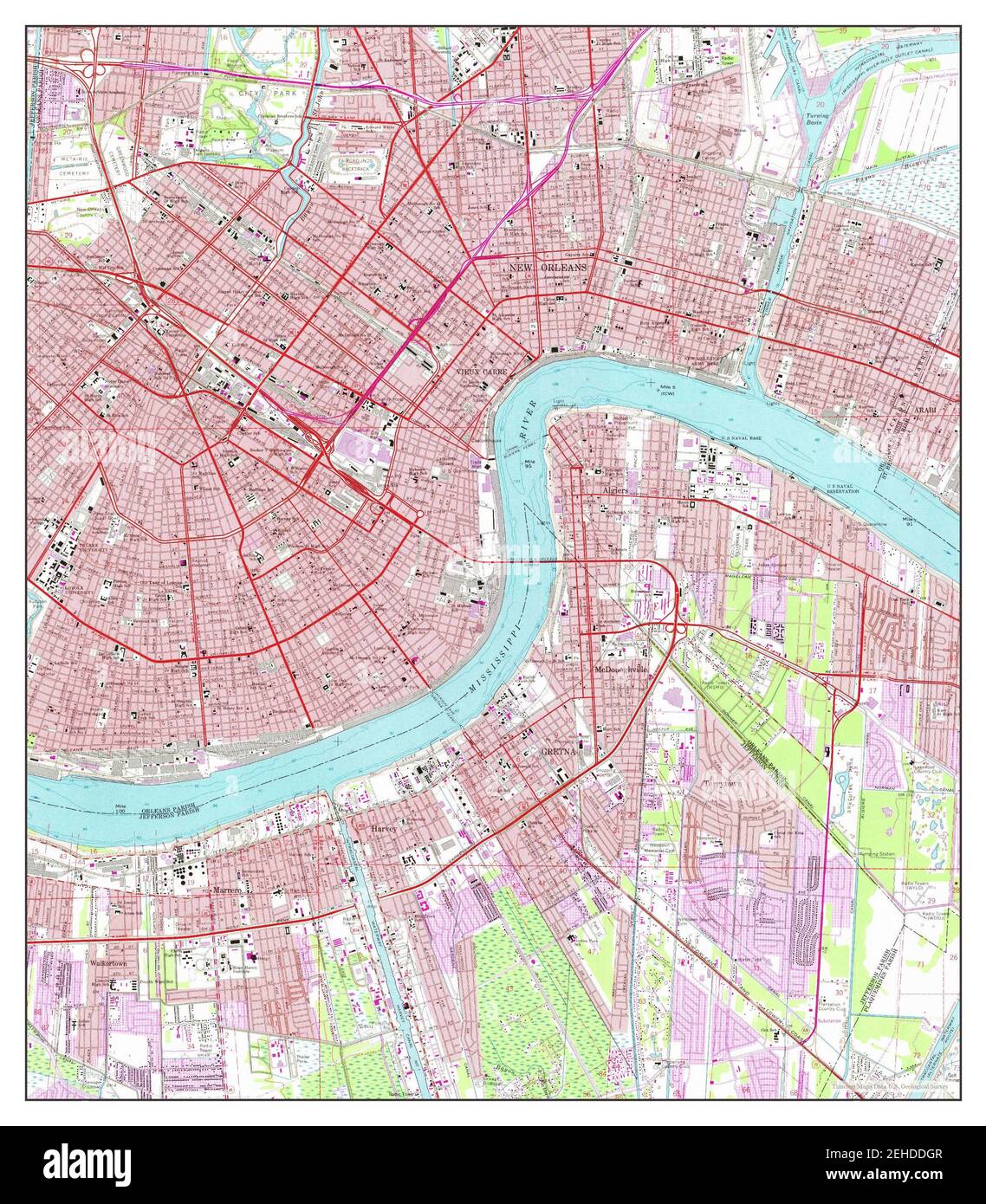 New Orleans East, Louisiana, map 1966, 1:24000, United States of ...