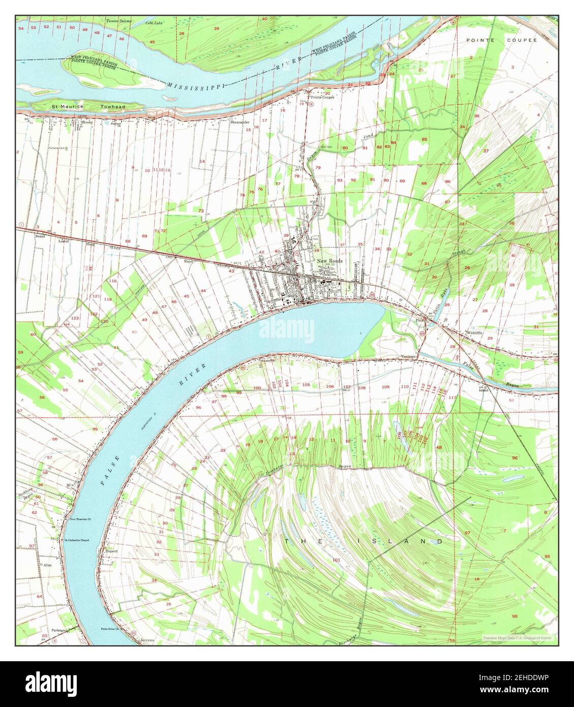 New Roads, Louisiana, map 1962, 124000, United States of America by