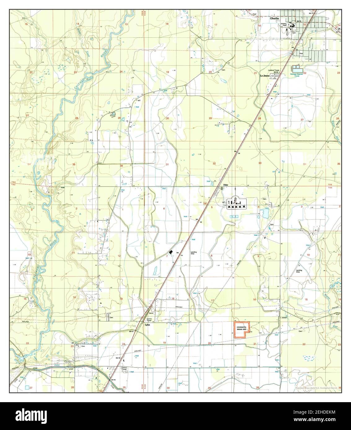 Oberlin, Louisiana, map 1994, 124000, United States of America by