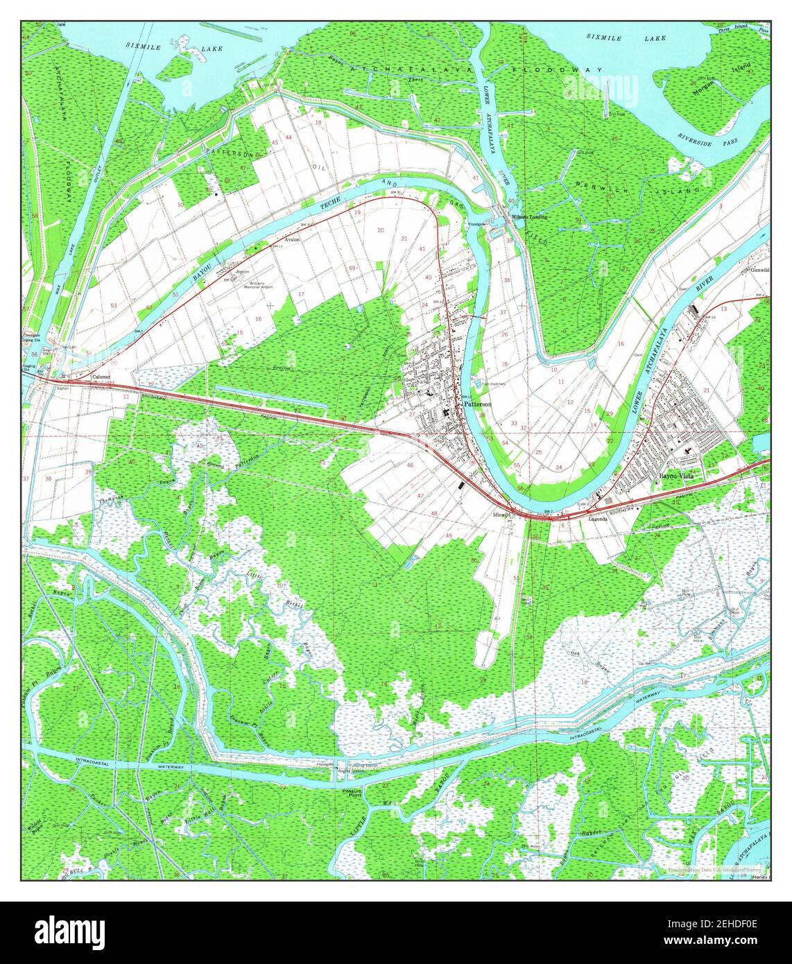 Patterson, Louisiana, map 1966, 124000, United States of America by