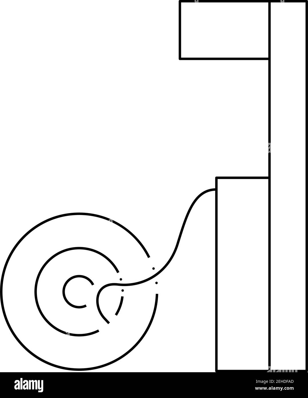 Wheels Pump Station Icon. Outline Simple Design. Vector Illustration. Stock Vector