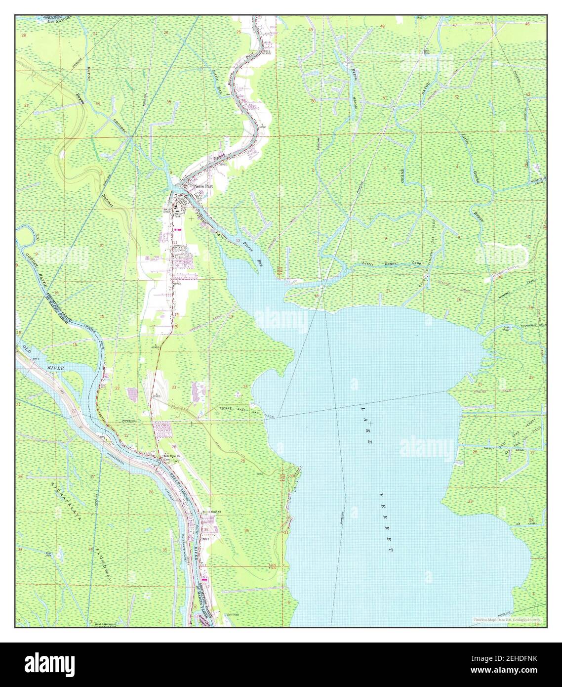 Pierre Part, Louisiana, map 1966, 124000, United States of America by
