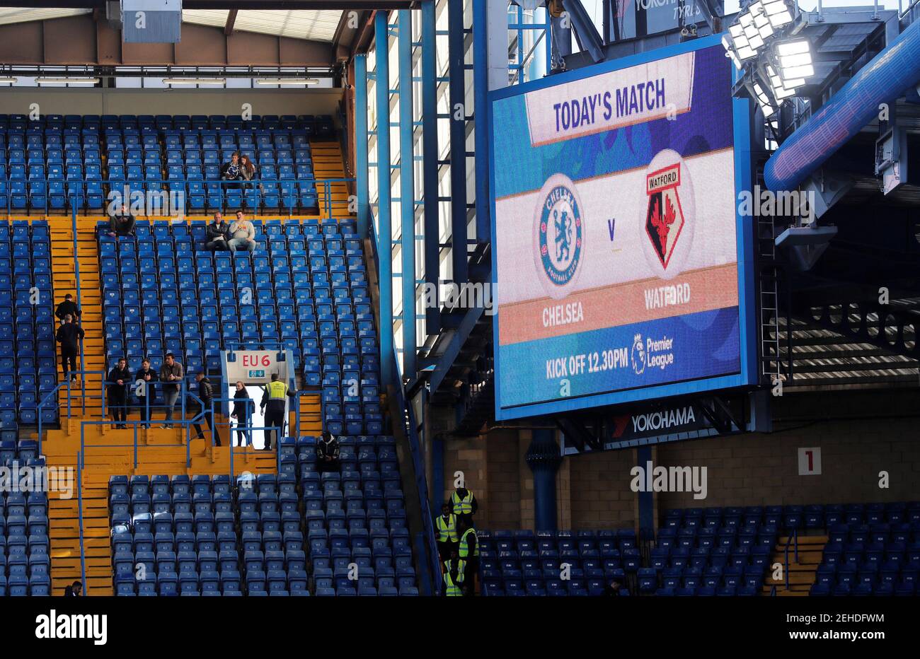 Soccer Football - Premier League - Chelsea vs Watford - Stamford Bridge, London, Britain - October 21, 2017   General view inside the stadium before the match    REUTERS/Eddie Keogh    EDITORIAL USE ONLY. No use with unauthorized audio, video, data, fixture lists, club/league logos or 'live' services. Online in-match use limited to 75 images, no video emulation. No use in betting, games or single club/league/player publications. Please contact your account representative for further details. Stock Photo