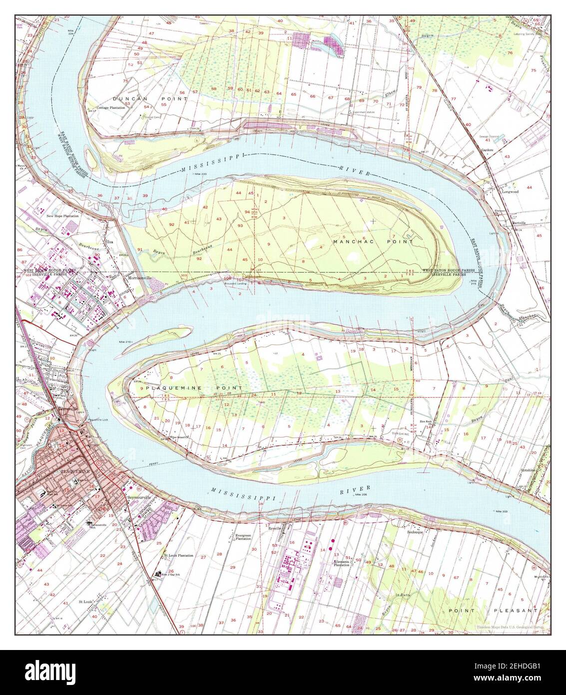 Plaquemine, Louisiana, map 1963, 124000, United States of America by