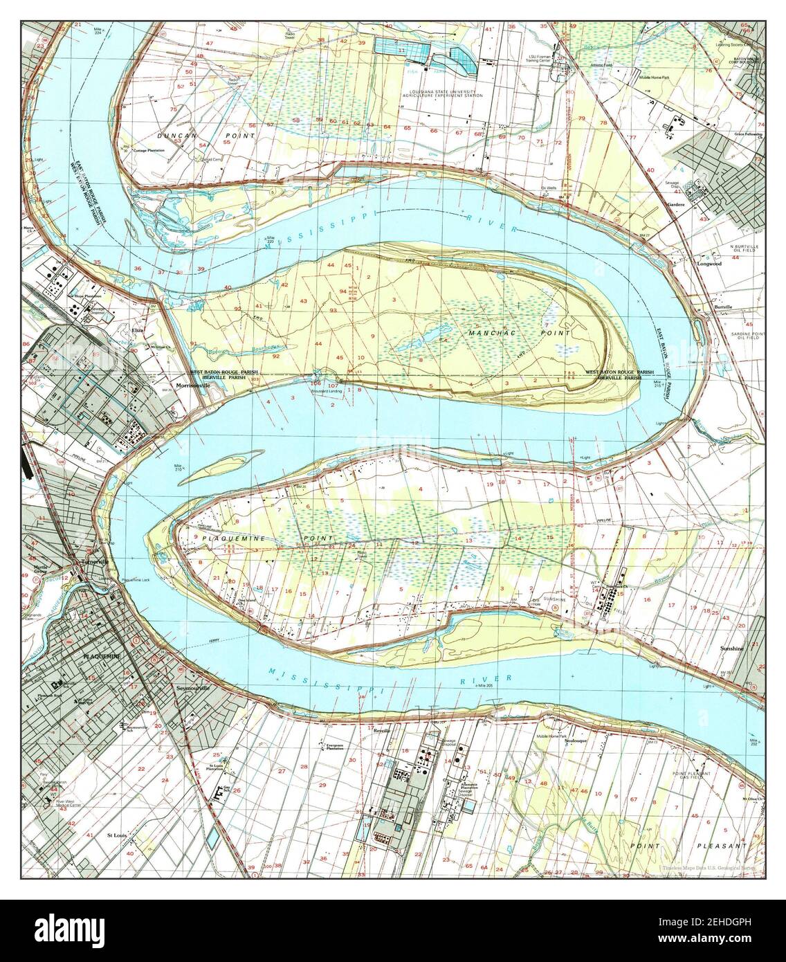 Plaquemine, Louisiana, map 1998, 1:24000, United States of America by Timeless Maps, data U.S. Geological Survey Stock Photo