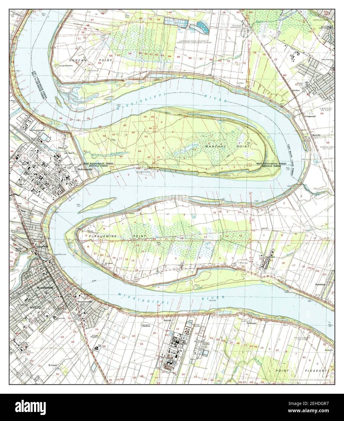 Plaquemine, Louisiana, map 1992, 124000, United States of America by