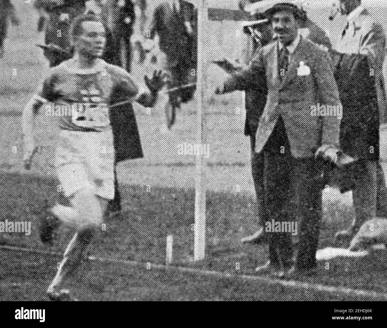 Paavo Nurmi, vainqueur du 10000 mètres des JO 1920. Stock Photo