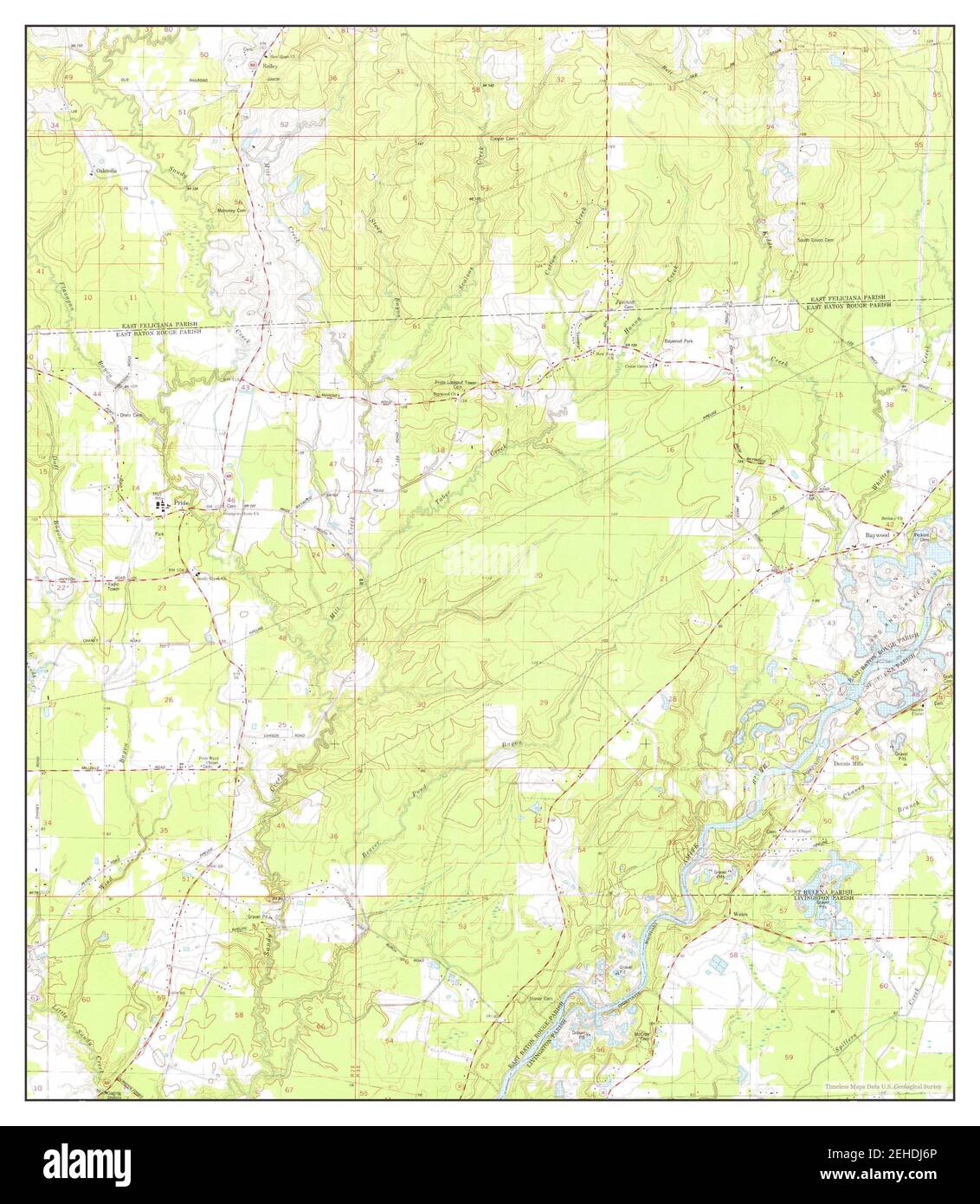 Pride, Louisiana, map 1980, 124000, United States of America by