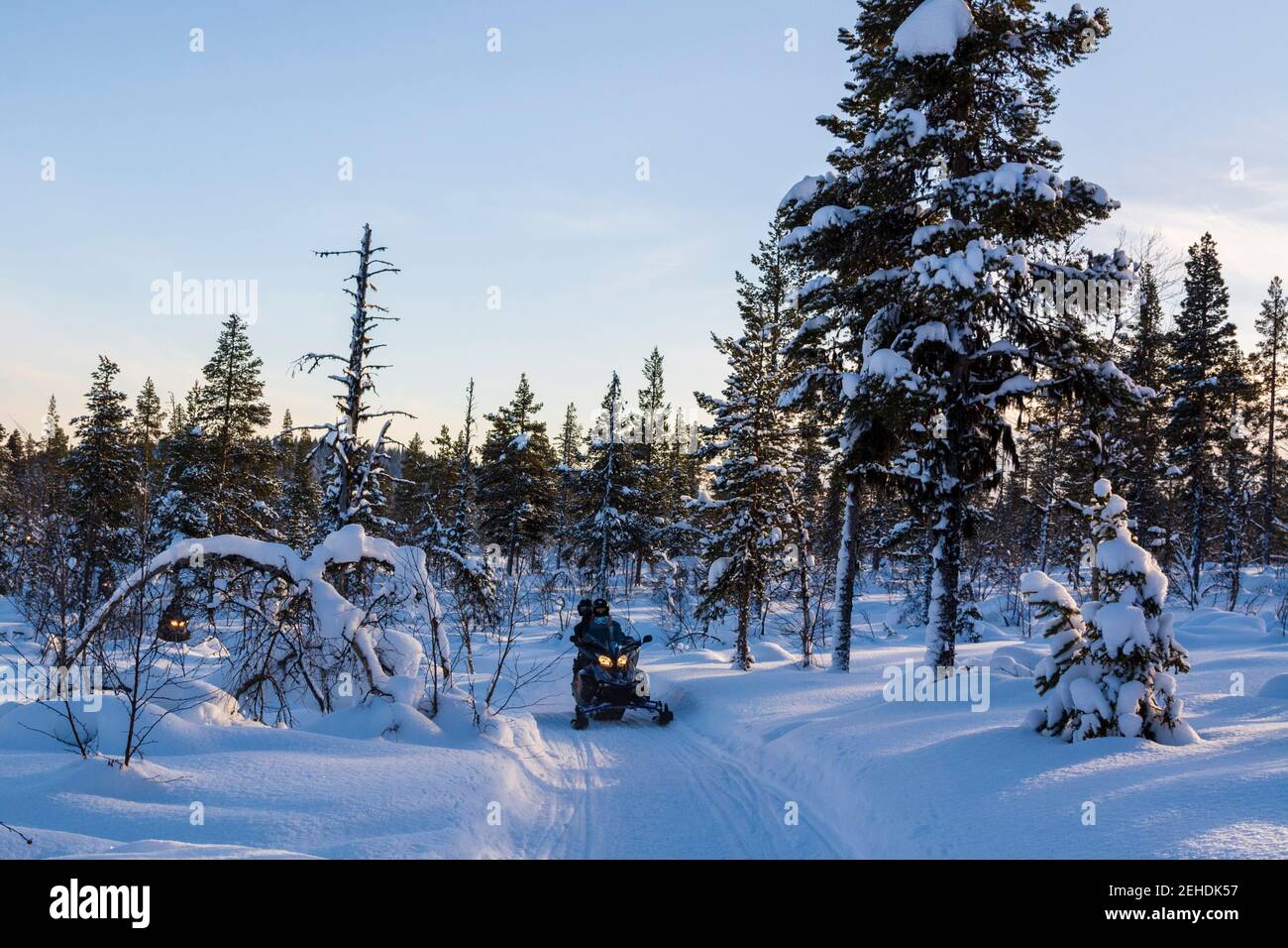 Snowmobile, Jukkasjarvi, Sweden Stock Photo Alamy