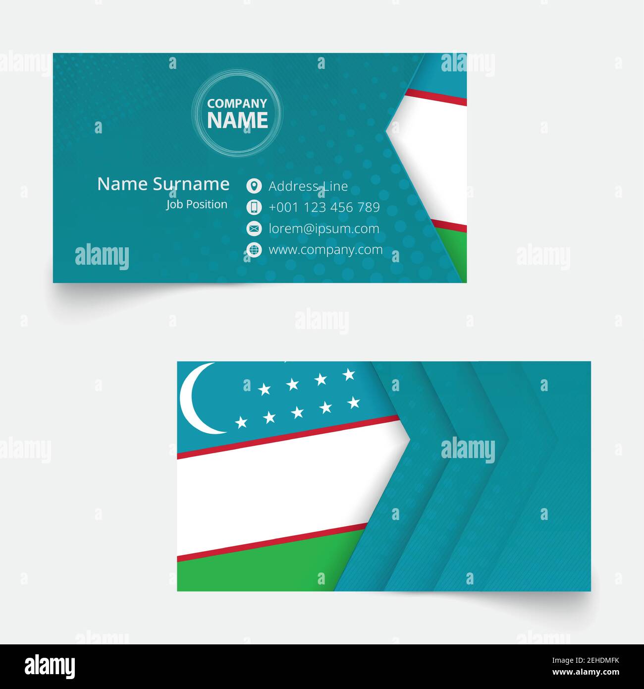Uzbekistan Flag Business Card, standard size (90x50 mm) business card ...