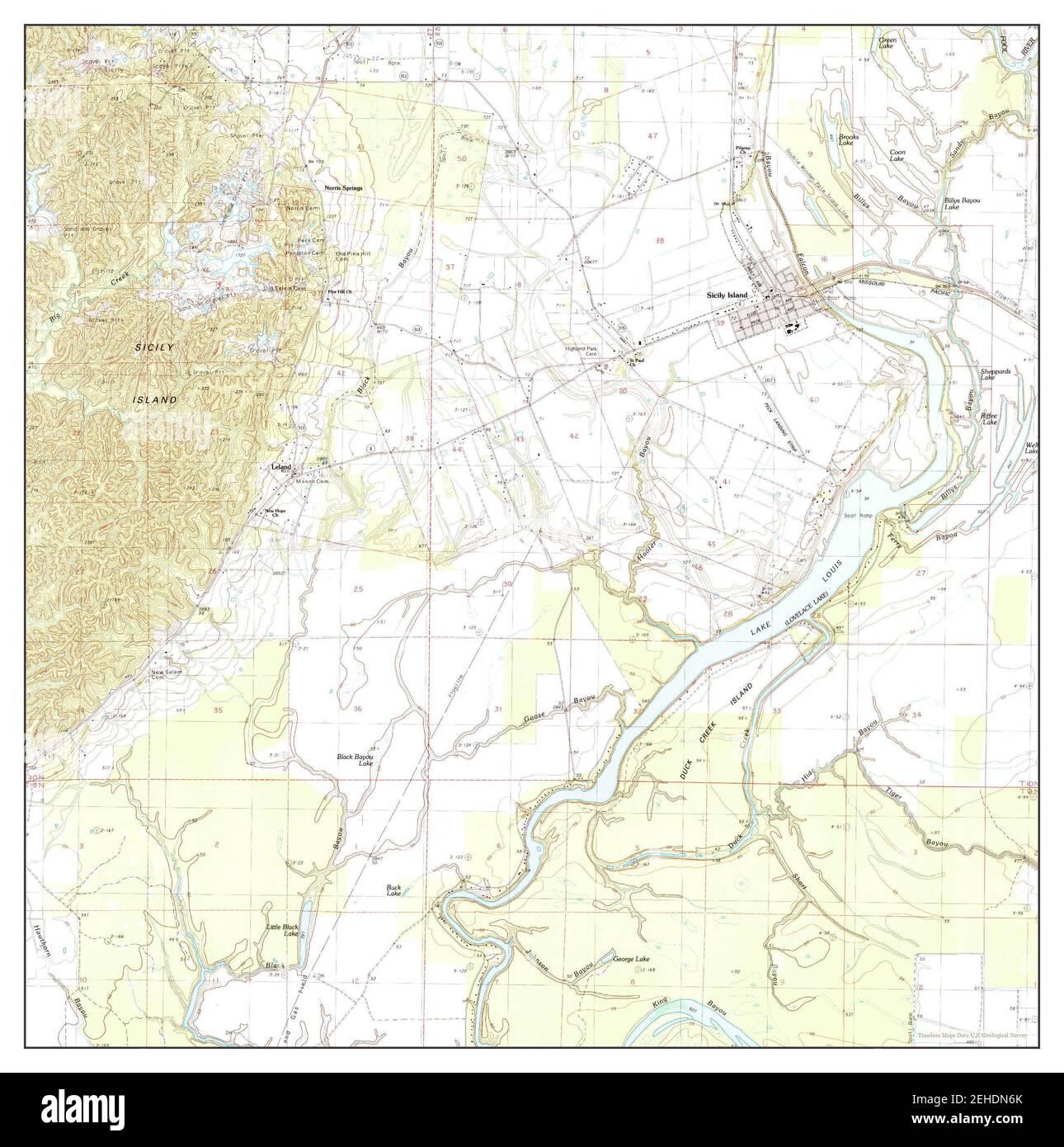 Sicily Island, Louisiana, map 1983, 124000, United States of America