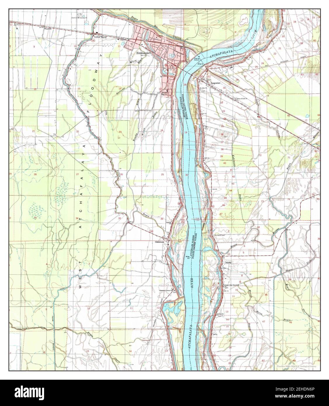 Simmesport, Louisiana, map 1998, 124000, United States of America by