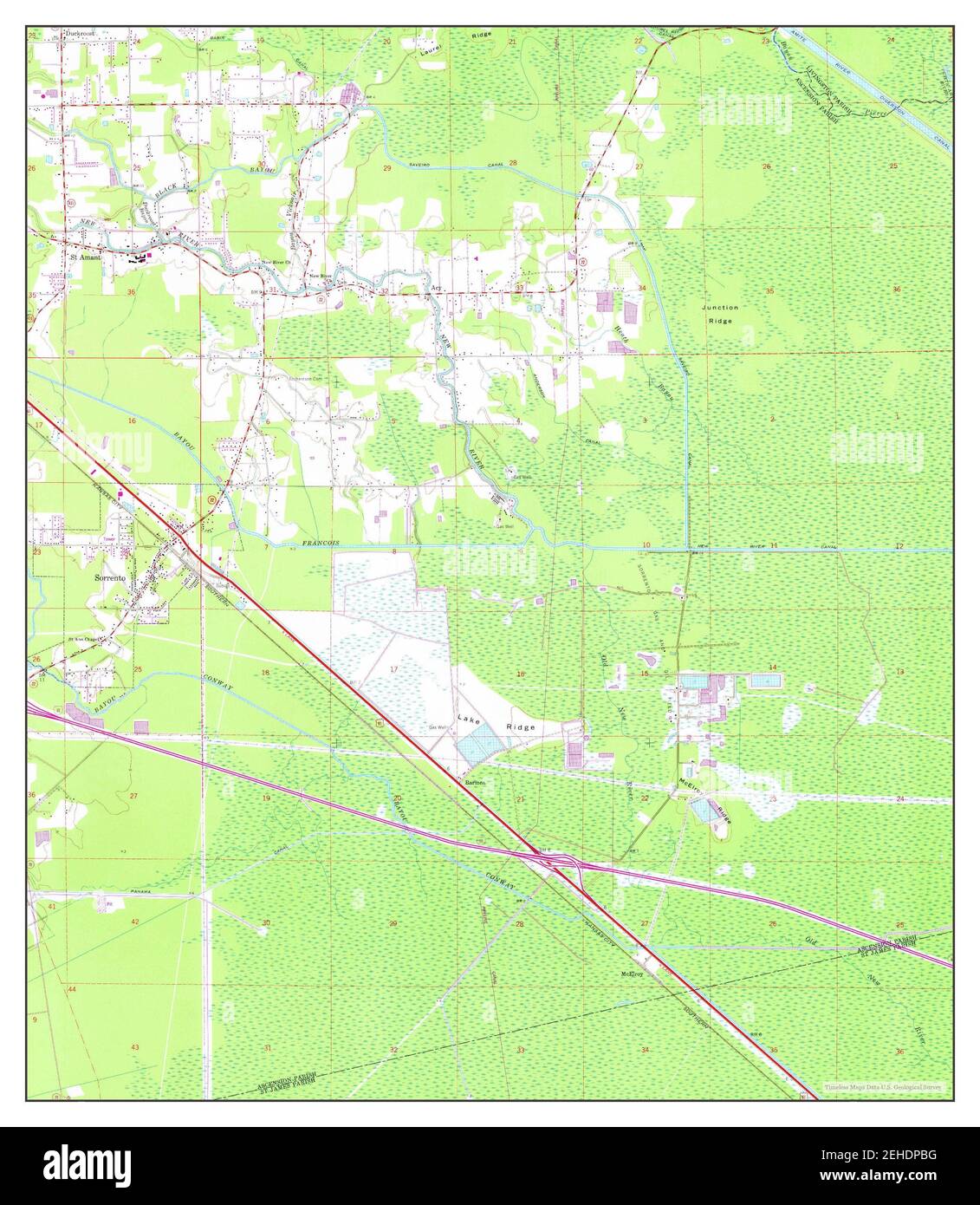 Sorrento, Louisiana, map 1962, 124000, United States of America by Timeless Maps, data U.S