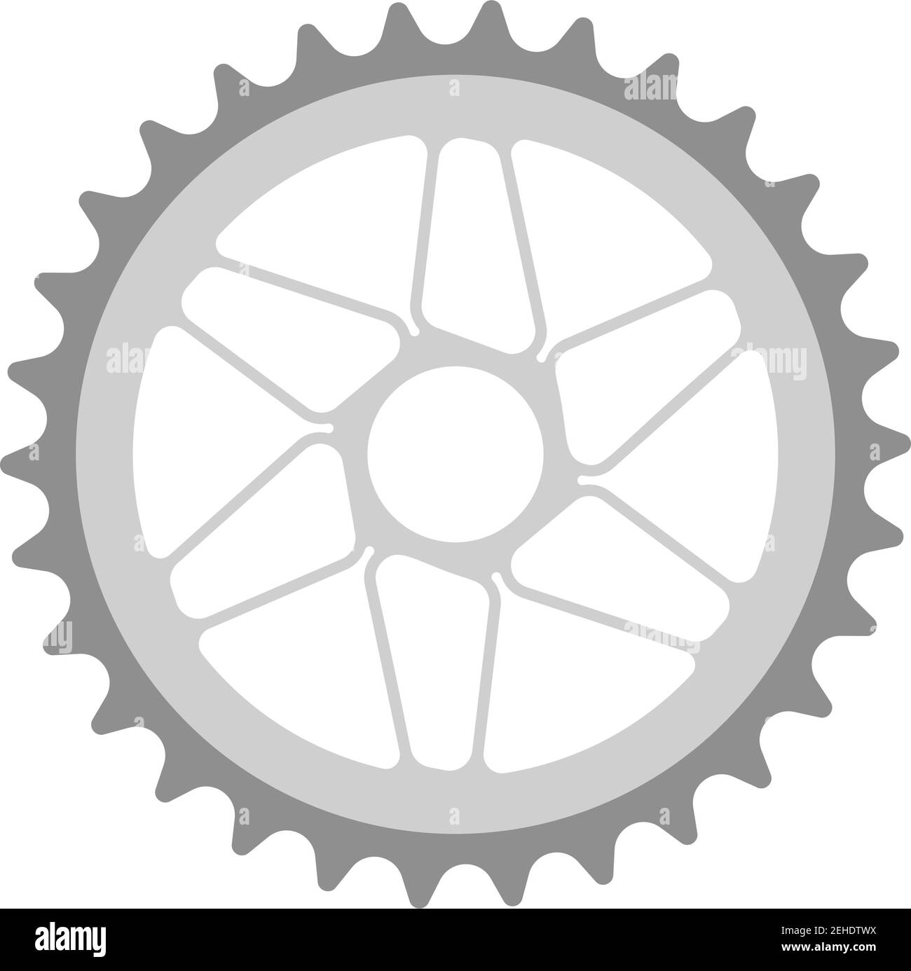 Bike Gear Star Icon. Flat Color Design. Vector Illustration. Stock Vector