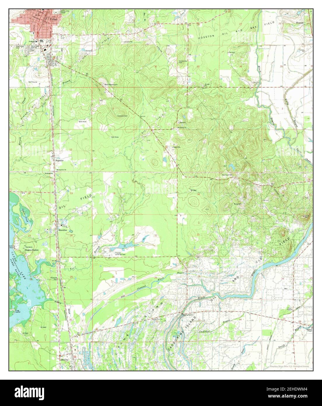 Vivian South, Louisiana, map 1971, 124000, United States of America by Timeless Maps, data U.S