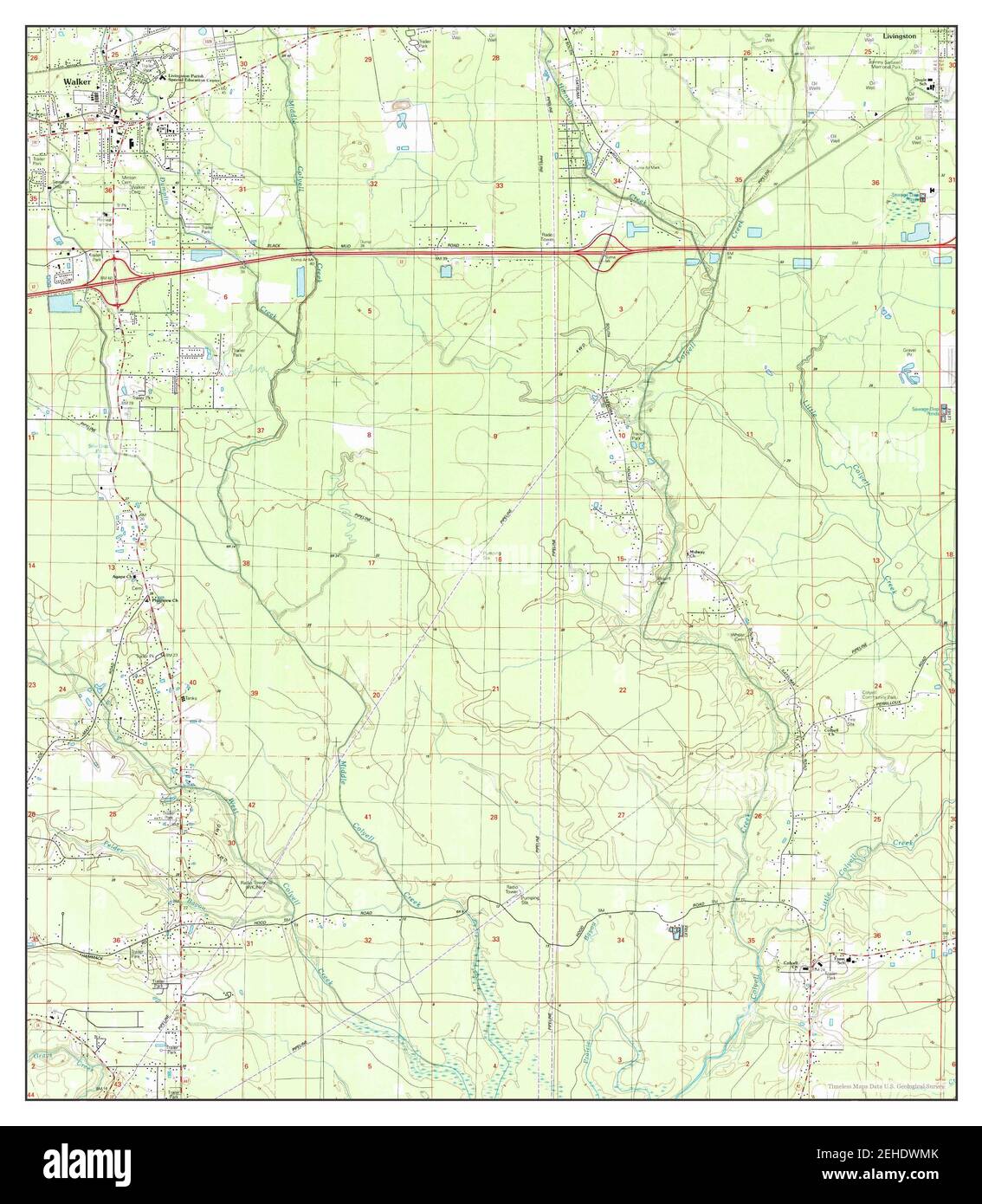 Walker, Louisiana, map 1991, 124000, United States of America by