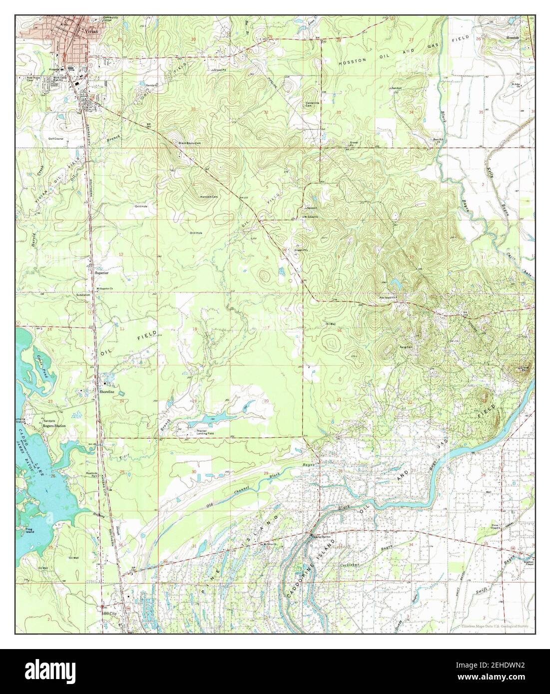 Vivian South, Louisiana, map 1971, 124000, United States of America by