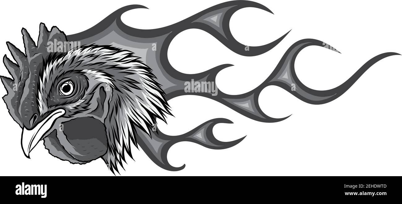 Angry rooster with flames. vector Stock Vector Image & Art - Alamy