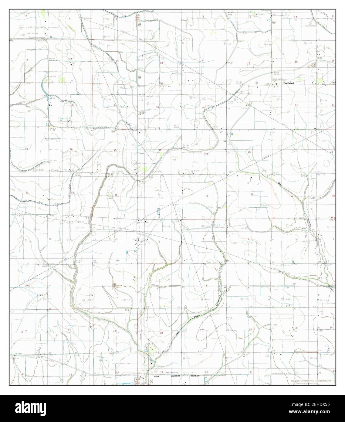 Welsh North, Louisiana, map 1985, 124000, United States of America by