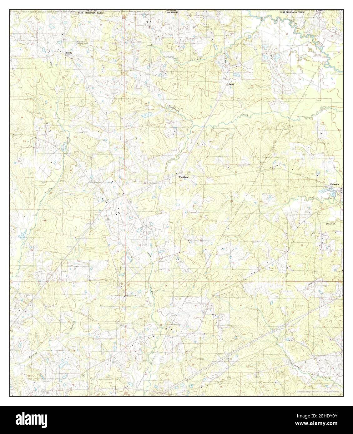 Woodland, Louisiana, map 1984, 124000, United States of America by