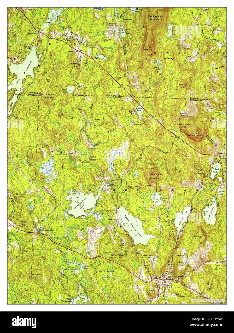 Ashburnham, Massachusetts, map 1950, 124000, United States of America by Timeless Maps, data U