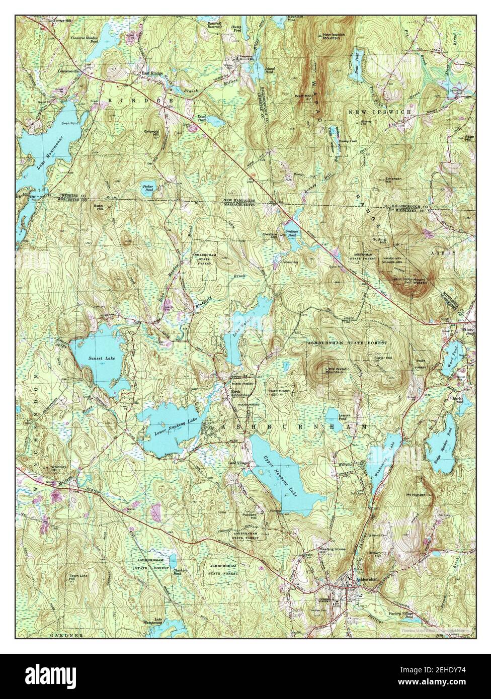 Ashburnham, Massachusetts, map 1965, 124000, United States of America