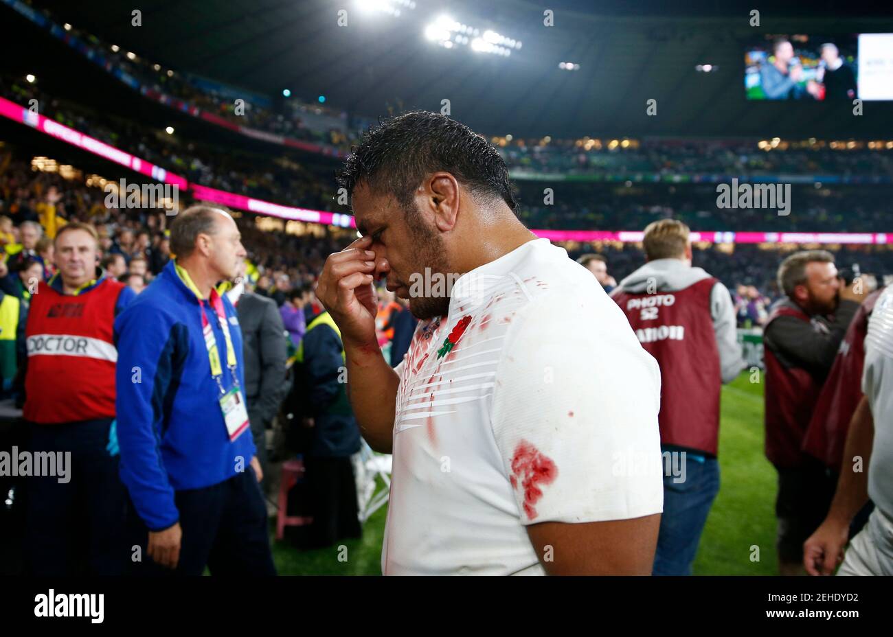Rugby Union - England v Australia - IRB Rugby World Cup 2015 Pool A - Twickenham Stadium, London, England - 3/10/15  England's Mako Vunipola looks dejected after the game  Reuters / Eddie Keogh  Livepic Stock Photo