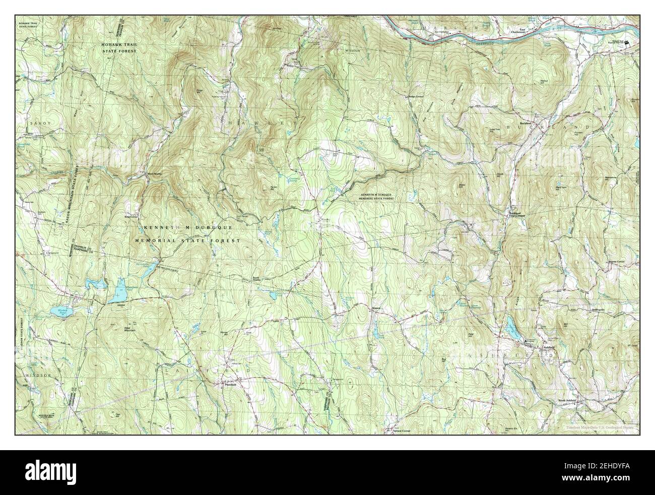 Ashfield, Massachusetts, map 1998, 125000, United States of America by