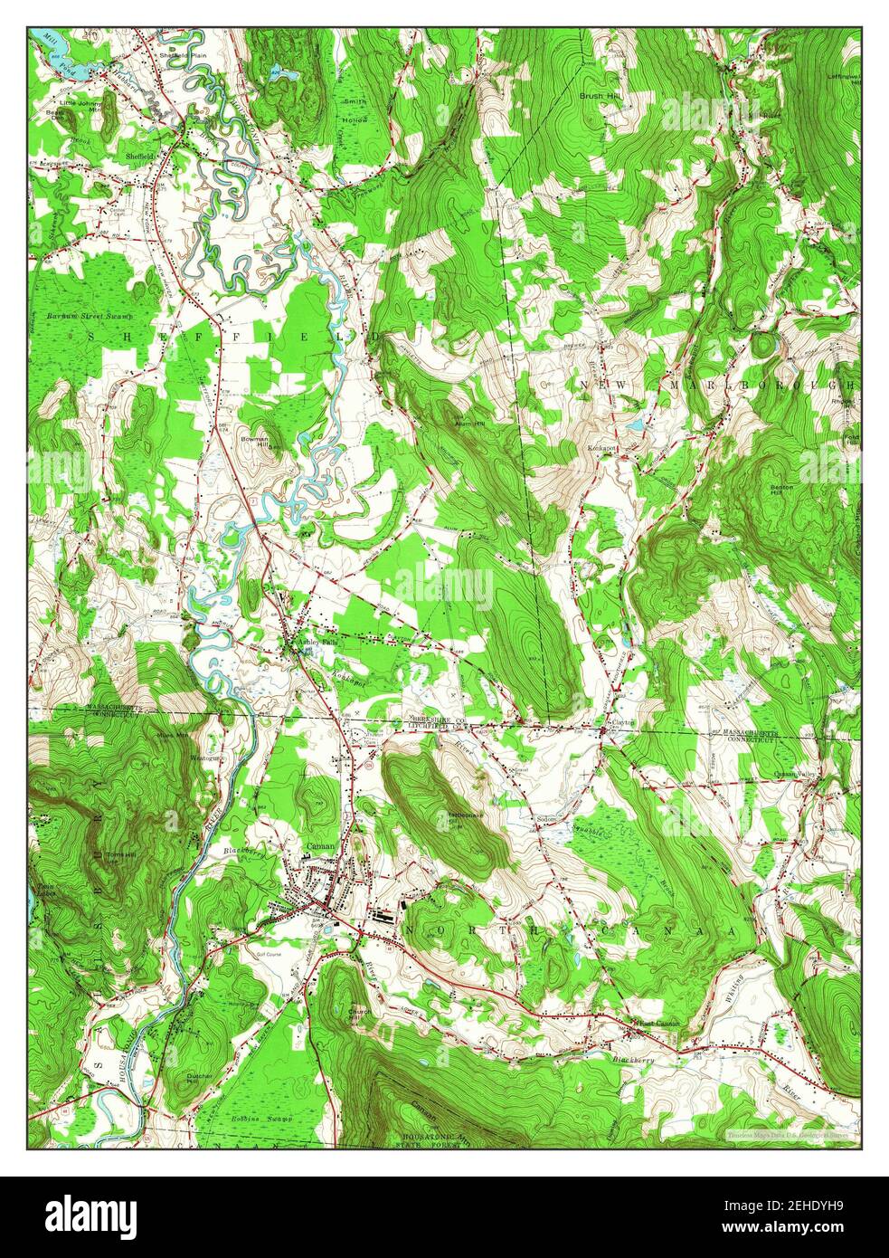 Ashley Falls, Massachusetts, map 1958, 124000, United States of