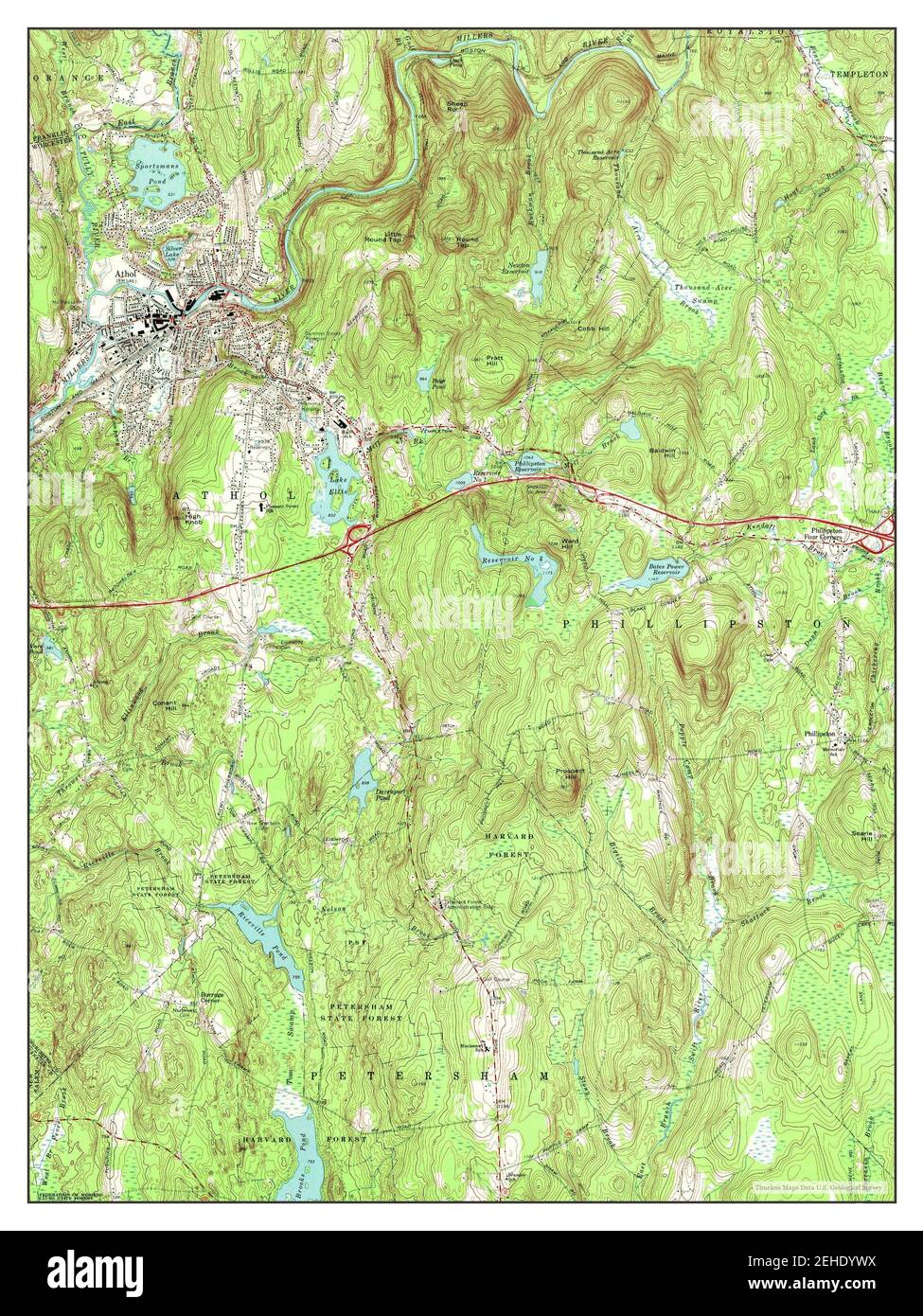 Athol, Massachusetts, map 1970, 124000, United States of America by