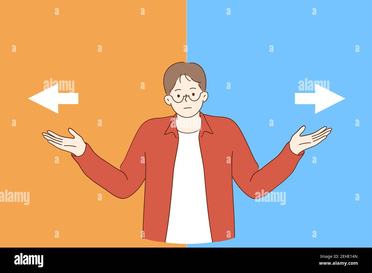 Doubt, Making decision, hard choice concept Stock Vector