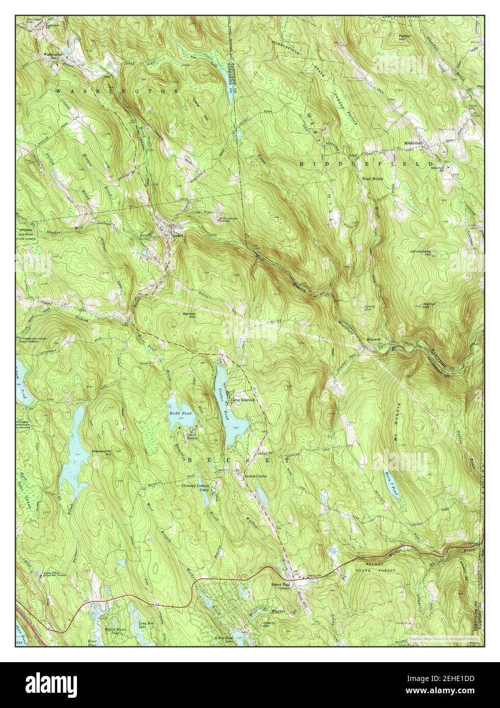 Becket, Massachusetts, map 1973, 124000, United States of America by