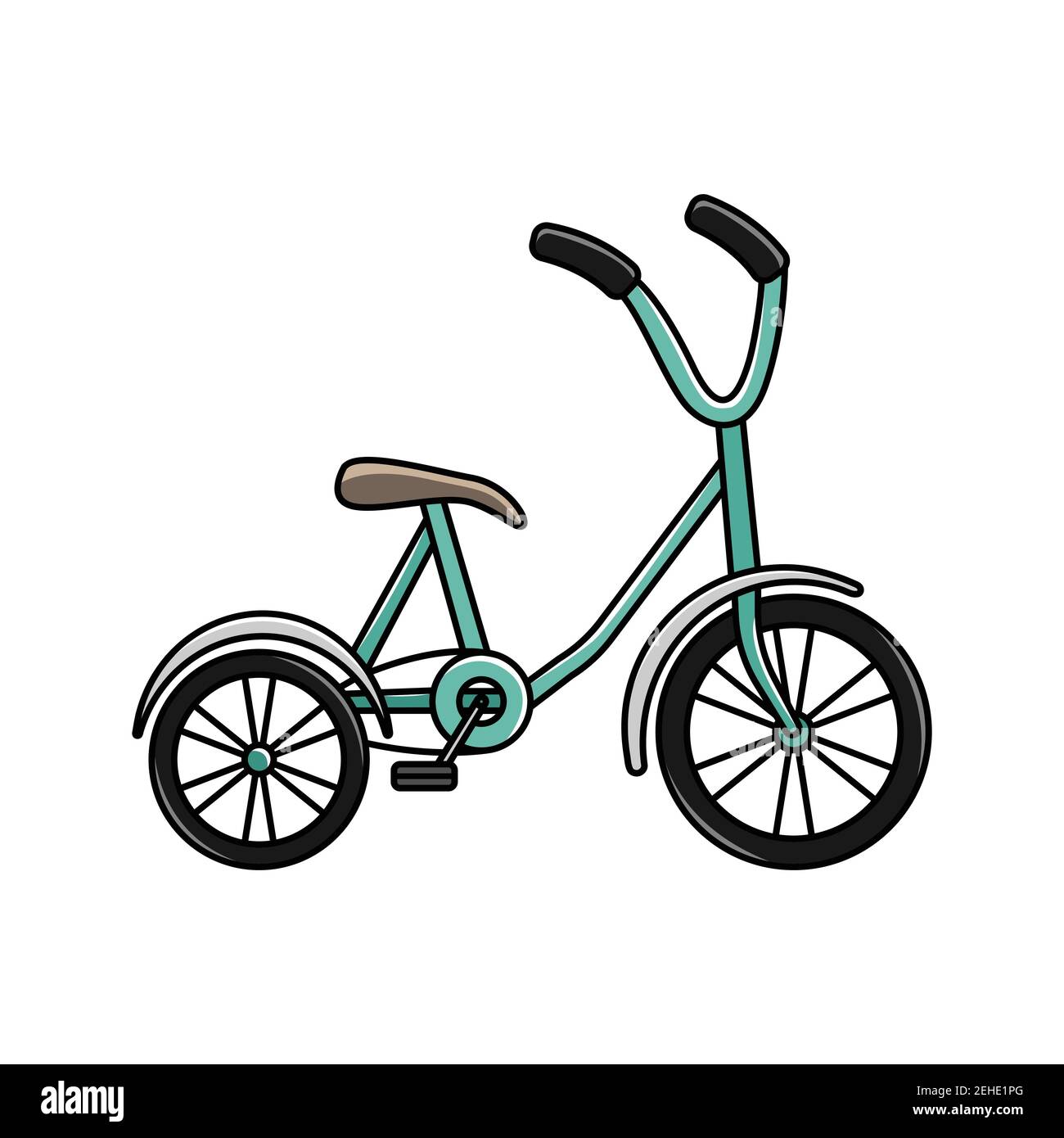 Vector illustration of tricycles. Cycling. Active lifestyle Stock