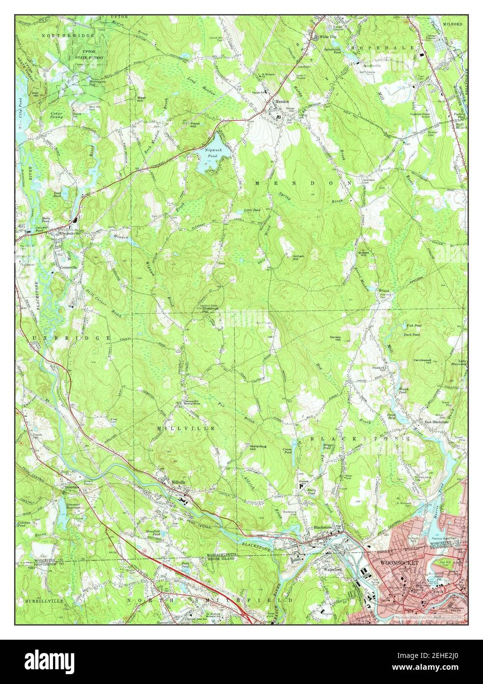 Blackstone, Massachusetts, map 1969, 124000, United States of America